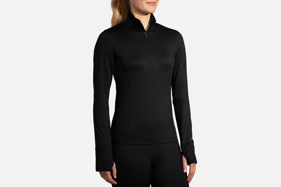 Brooks Women's Dash 1/2 Zip Outerwear Black ( AQKFD6134 )